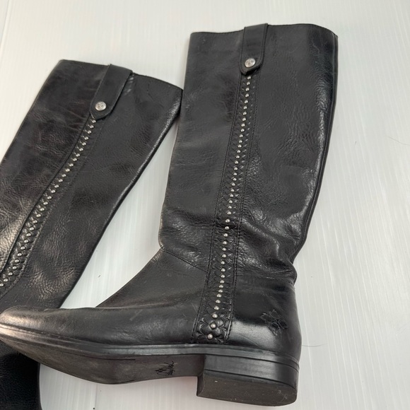 Patricia Nash Carlina Black Leather Knee-High Boots - Picture 6 of 13